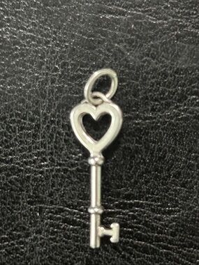 Tiffany & Co. Heart Key Charm - Silver Tone